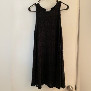 Black cotton lace dress